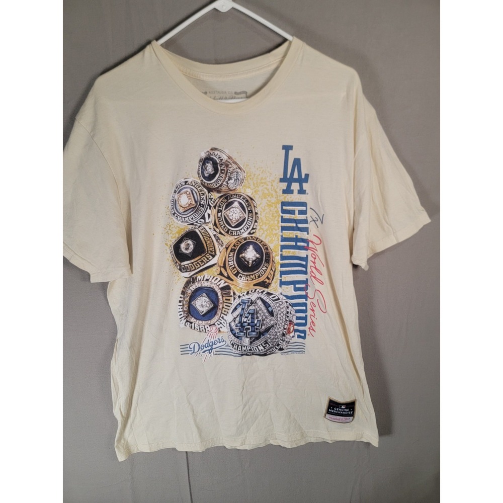 Mitchell & Ness LA Dodgers 7x World Series Champions Rings T Shirt Mens XL